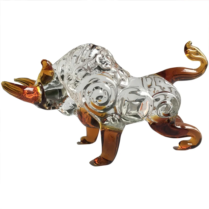 cheap glass bull Figurine Bull Art Decor cattle Cow/Ox Figure Statues crystal bullfight Sculptures