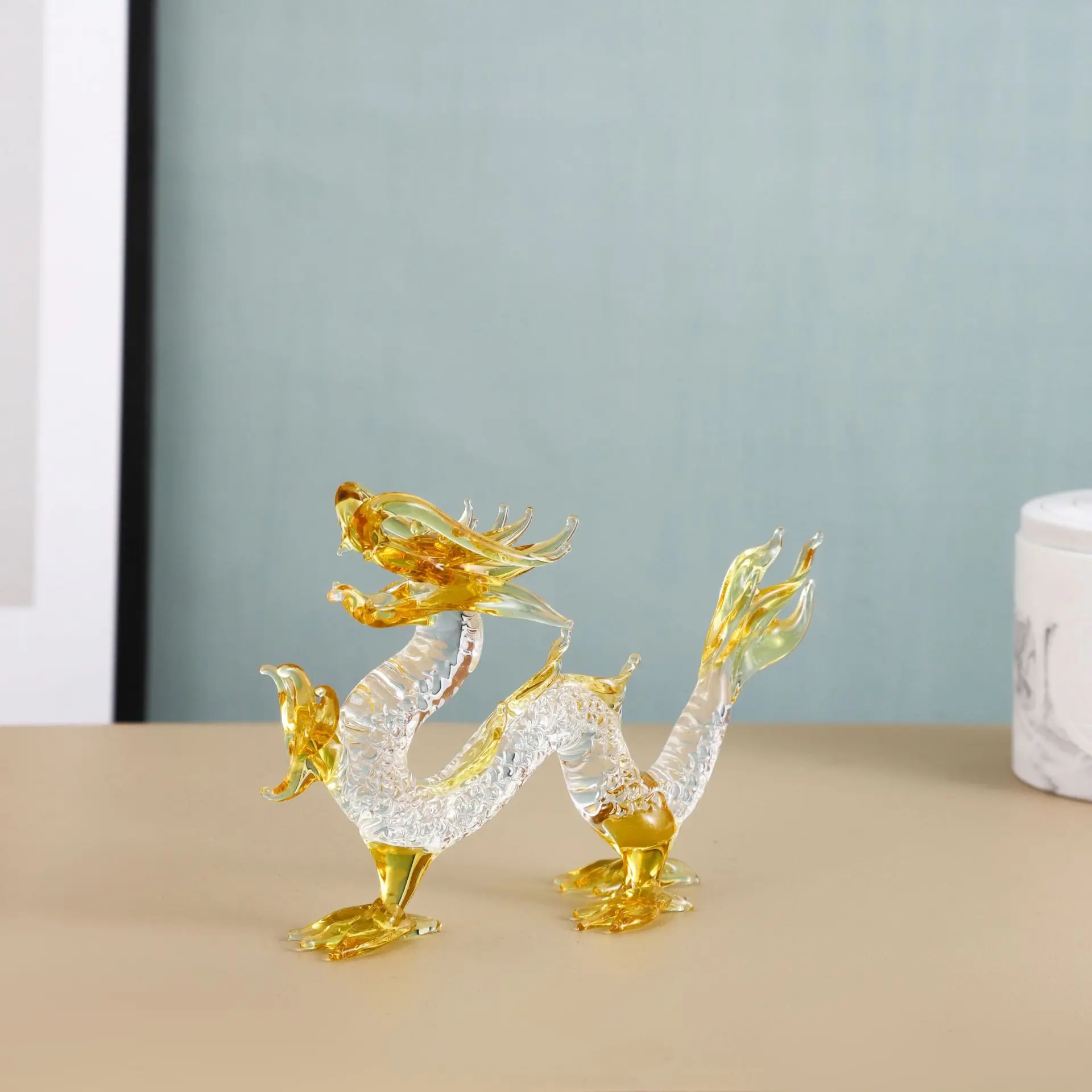 Modern art decor Crystal zodiac animal decoration home gift Dragon Tiger ox horse auspicious decoration glass animal craft gift