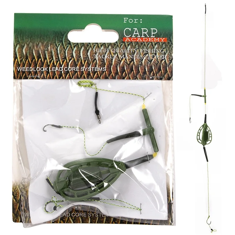 New Design European Style Carp Fishing Long Line Carp Nesting Device Fishing Group Green Fishing Bait Feeder