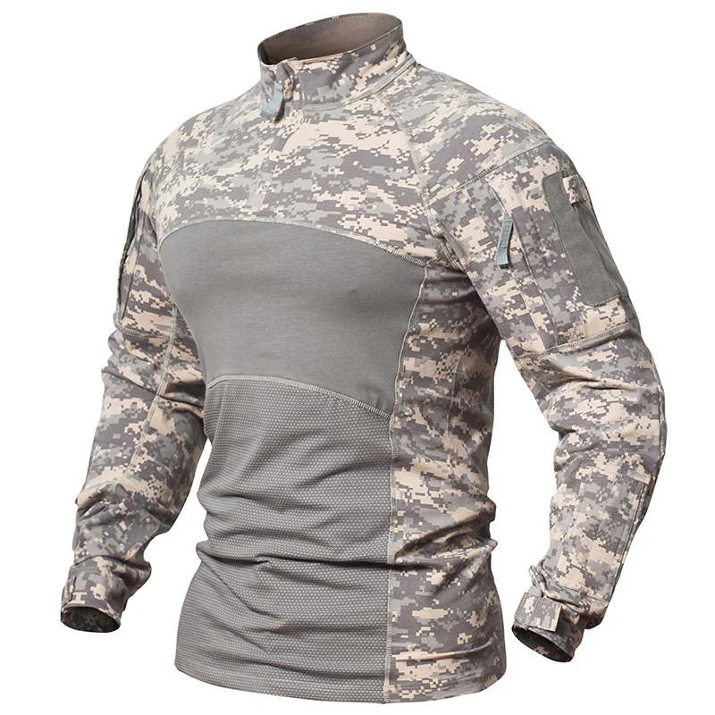 Multicam US Army Clothes Camo Long Sleeve Shirt Men Cotton Military Uniform Camouflage T Shirt Tactical Combat Shirt