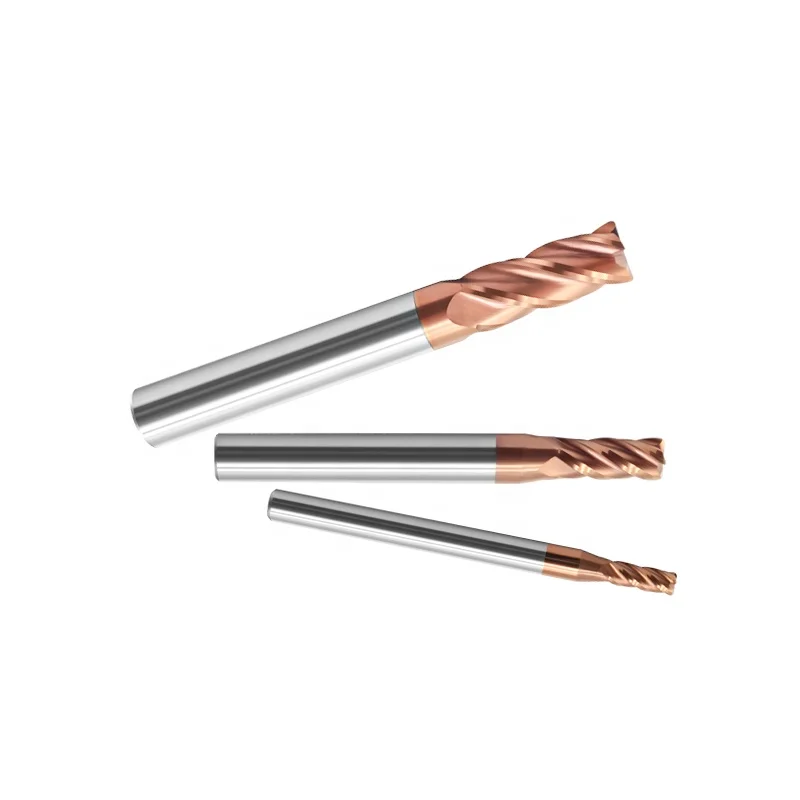 R0.5 R1 factory manufacturer high quality  4 blade Round nose end mill HRC55 Tungsten steel carbide milling cutter