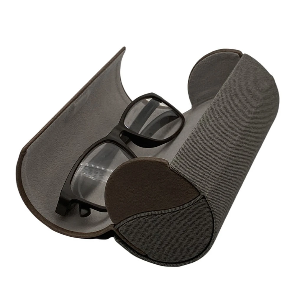 Luxury PU Leather Round Sunglasses Case Customized Handmade Double Glasses Case