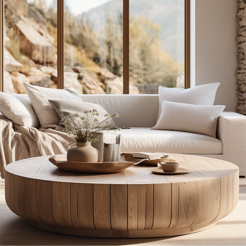 Mrs Woods High Quality Custom Luxury Center Indoor Nature Wood Durable Round Coffee Table