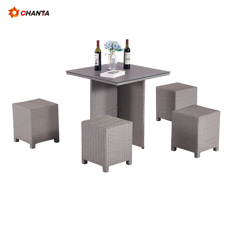 American Standard Outdoor Garden French Bistro Cafe Aluminum Rope Rattan Woven Chair