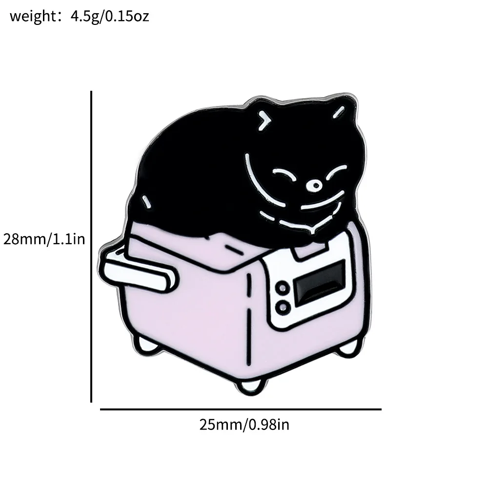 Cute cartoon cat badge reading a book drinking coffee cute cat cat custom alloy oil drop pin