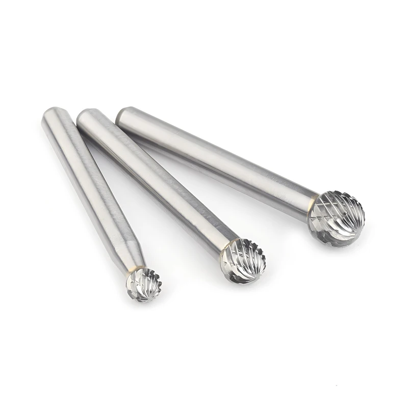 Carbide Burrs D0605 Solid Tungsten Carbide Rotary Drill Files 6.00mm  Shank Diameter Ball Shape Bit for Metal Wood