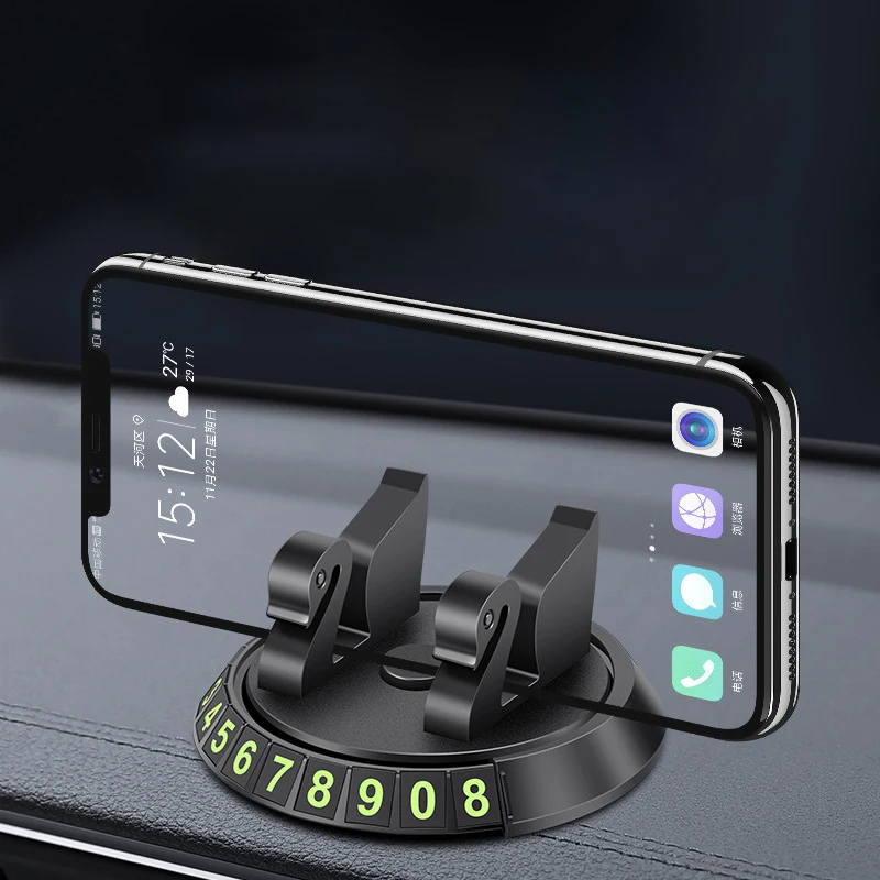 Temporary Parking Number Plate Car Mobile Phone Holder, Car Luminous Mobile Number Plate Car Navigation Holder