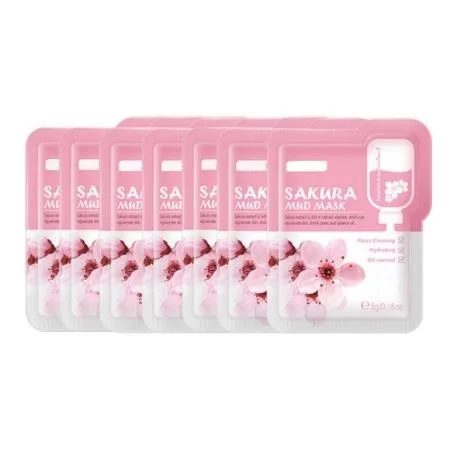 Japan Sakura Mud Face Mas k Anti Wrinkle Night Facial Packs Skin Clean Dark Circle Moisturize Anti-Aging Skin Care
