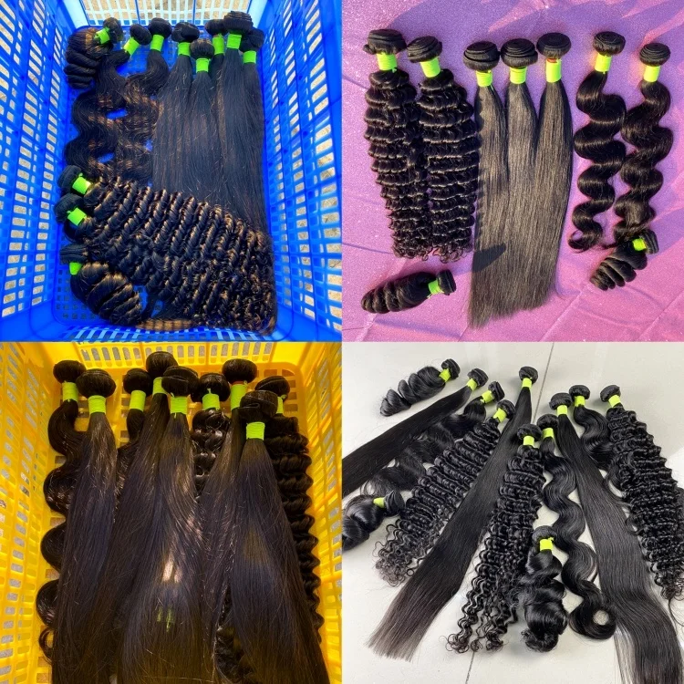 
Hot Beauty Raw Hair Bundles Vendor,Cuticle Aligned Raw Hair Vietnam,Deep Wave Bundles with Closure Frontal 