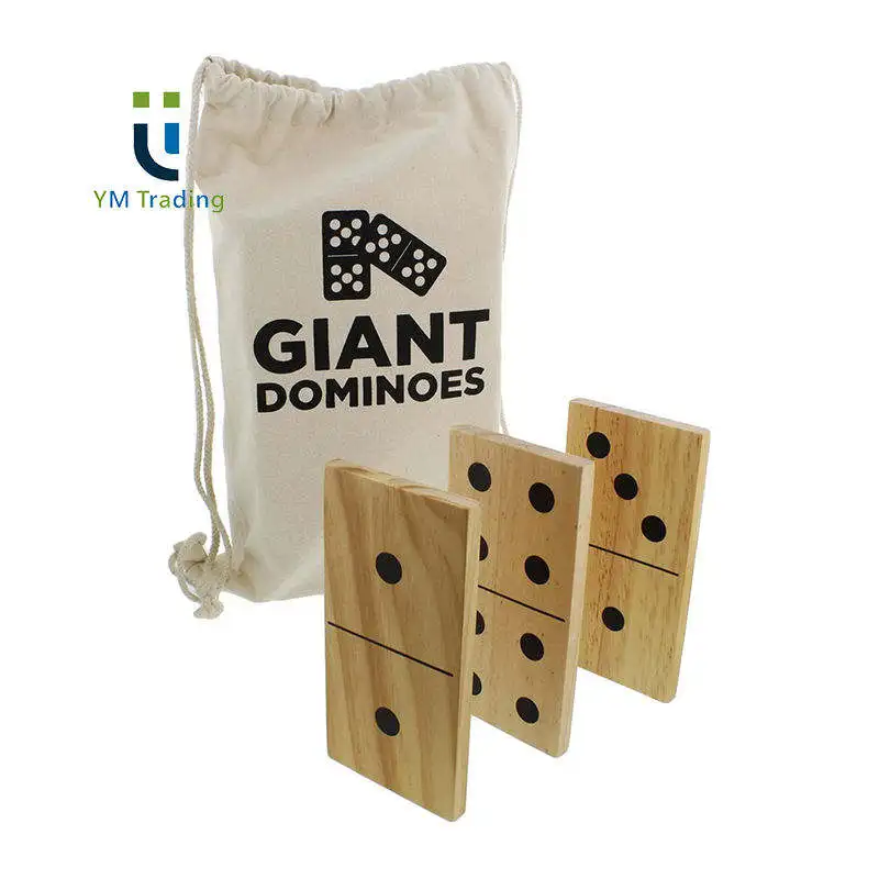 Giant Wooden Domino Train Toy Set Of 28 Natural Wood Figures For Children And Adults Outdoor Play