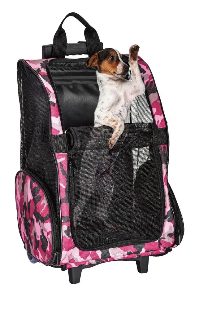Foldable Luggage Bag Backpack Pet Trolley Bag Carrier With Wheels Dog Air Travel Bag
