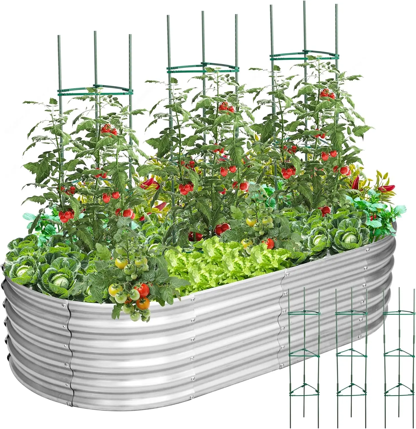 Outdoor Galvanized Raised Garden Bed Metal Planter Raised Garden Boxes For Vegetables Flowers