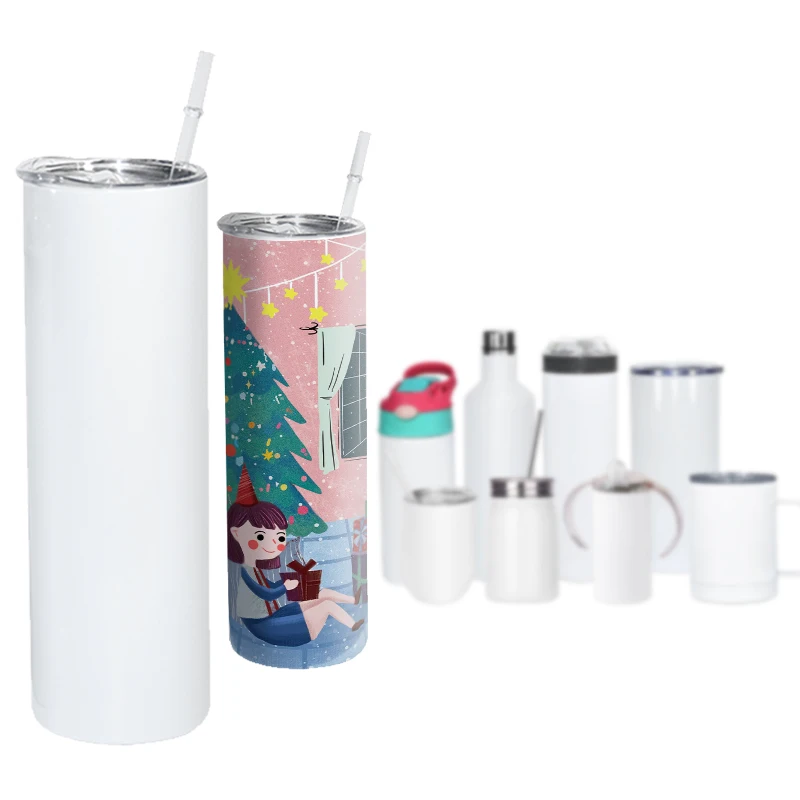 12oz 15oz 20oz 22oz 30oz stainless steel straight skinny coffee mug  vacuum kids water bottle  DIY sippy cup sublimation tumbler