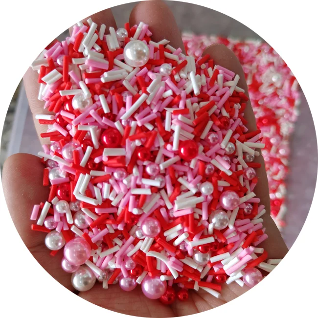 Красочные палочки конфеты полимерная глина брызги акриловые бусины смесь для рождественских украшений подвески