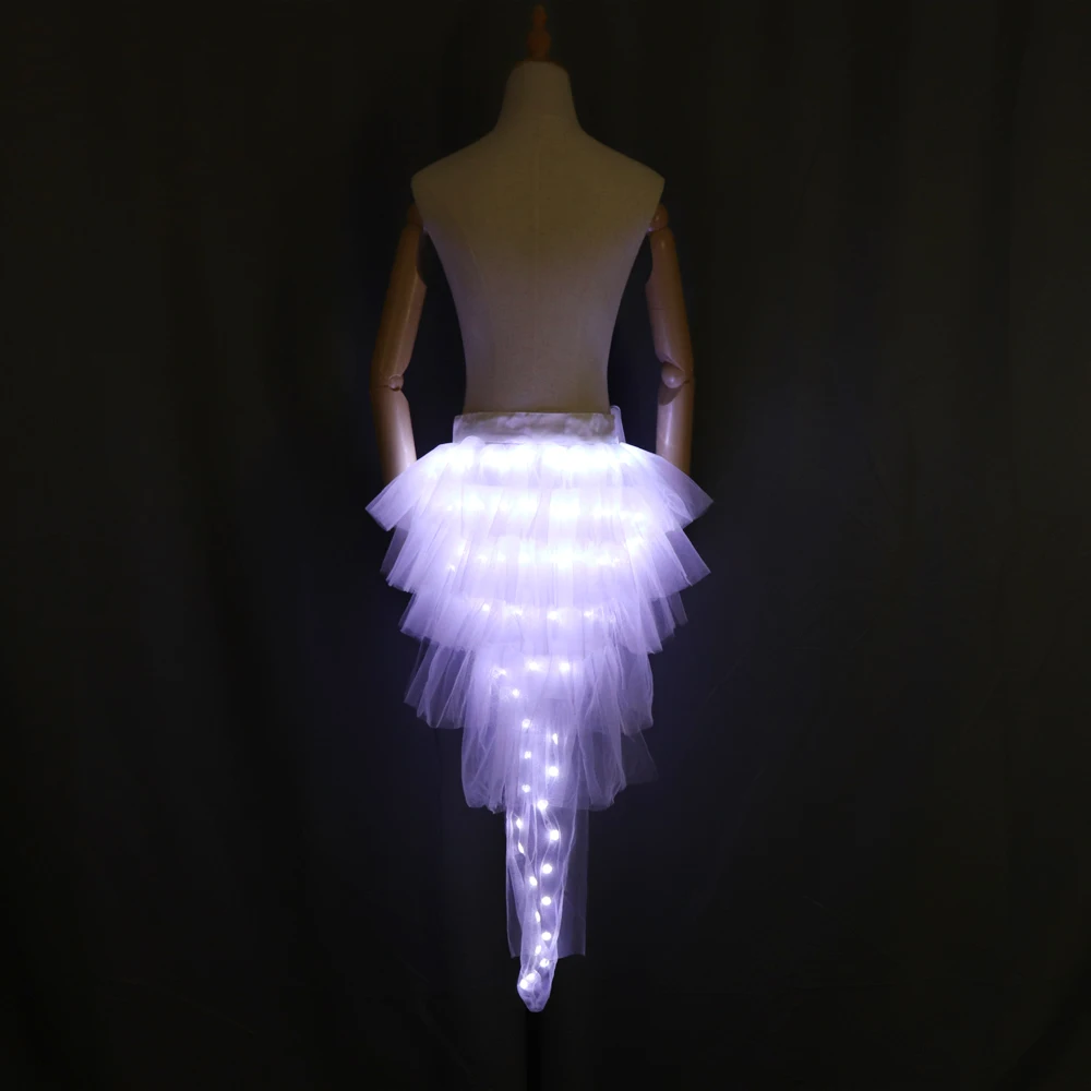 LED Ballet Skirt for Women Sexy Black Swan Mesh LED Costume Dance Clothes Performance Wear for Adults One Size Fits All