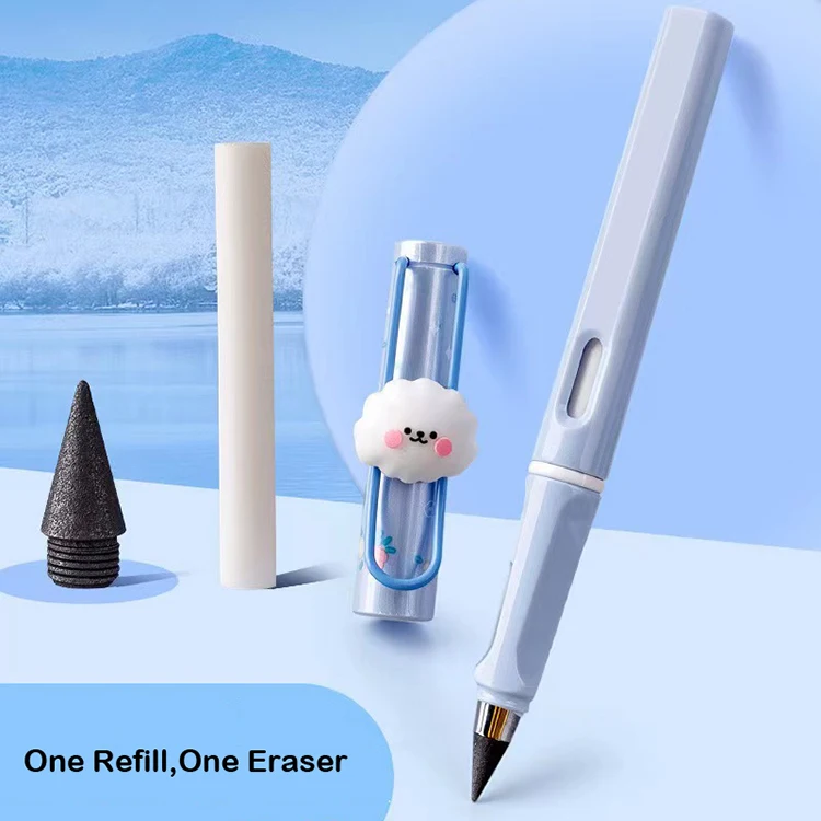 Unlimited Writing Pencil Cute Cartoon No Ink Eternal Pencils Kids Art Sketch Painting Tools Novelty School Supplies Stationery