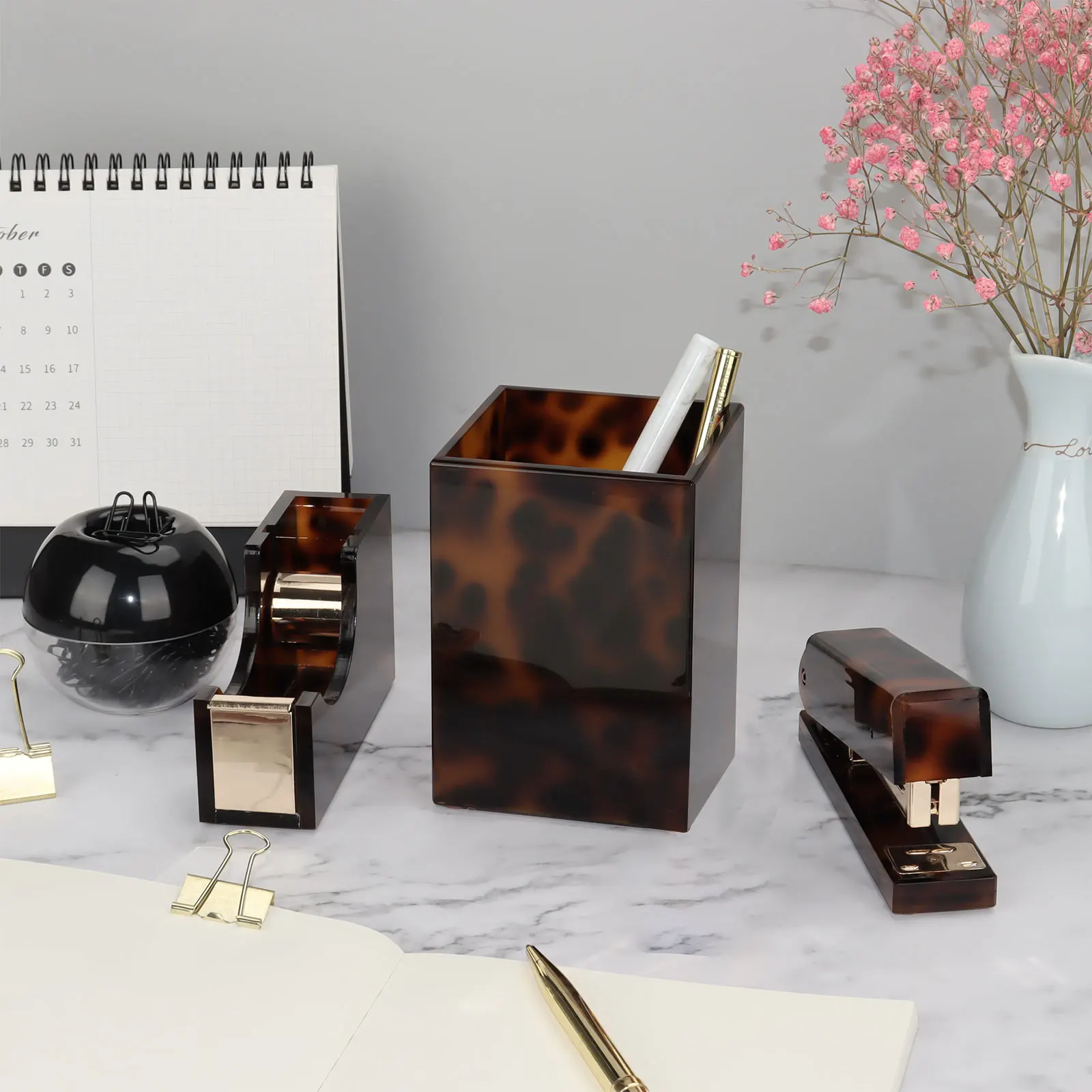 organizador de escritorio plastic acrylic new desk organizer office stationary desktop set