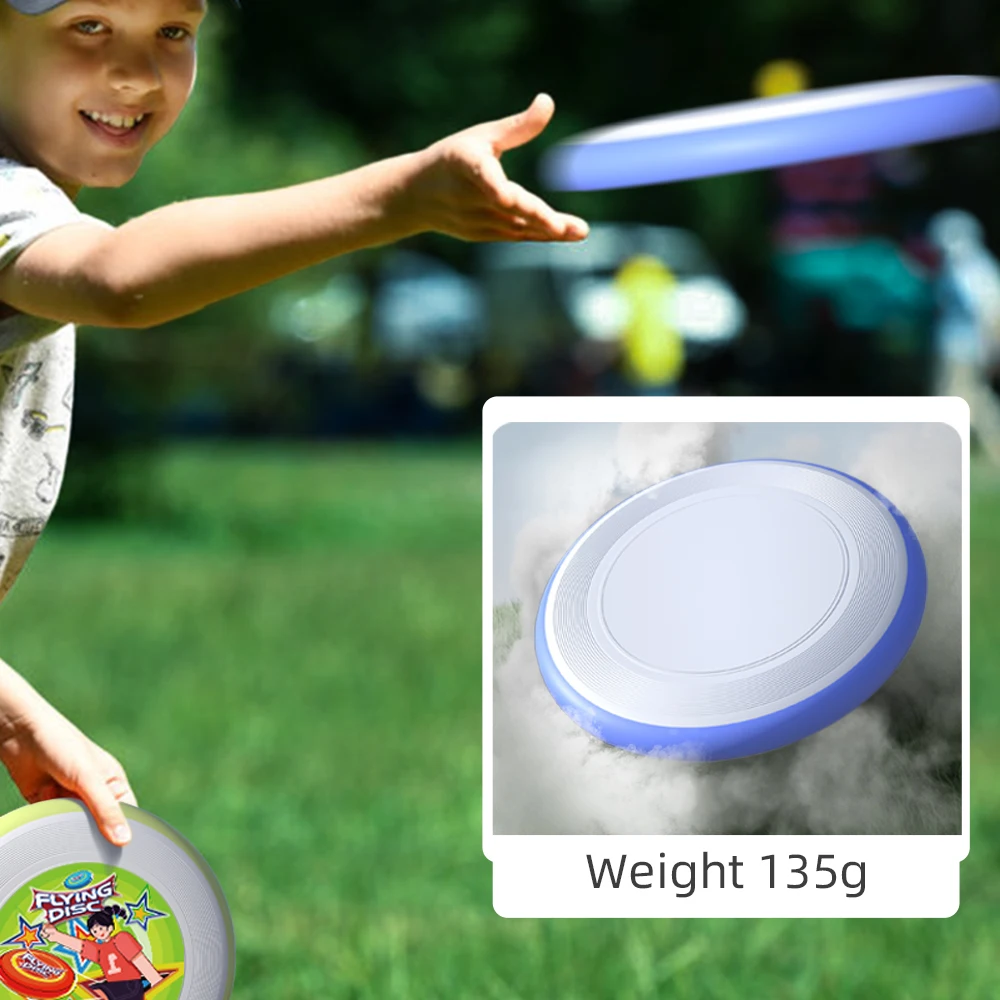 Custom Frisbee Outdoor Kids Adult camping games Summer beach sports toy Frisbee High quality color soft non-slip covering PE for