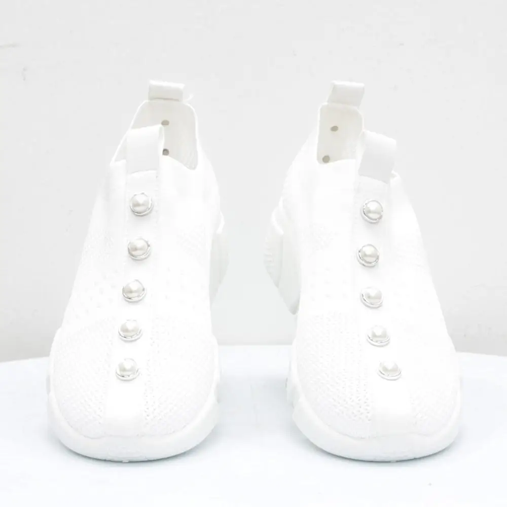 zapatos-femenin Breathable running Shoes W fly fabric Women Slip on Soft Ladies Casual Roman Knit Sock Shoes Flats