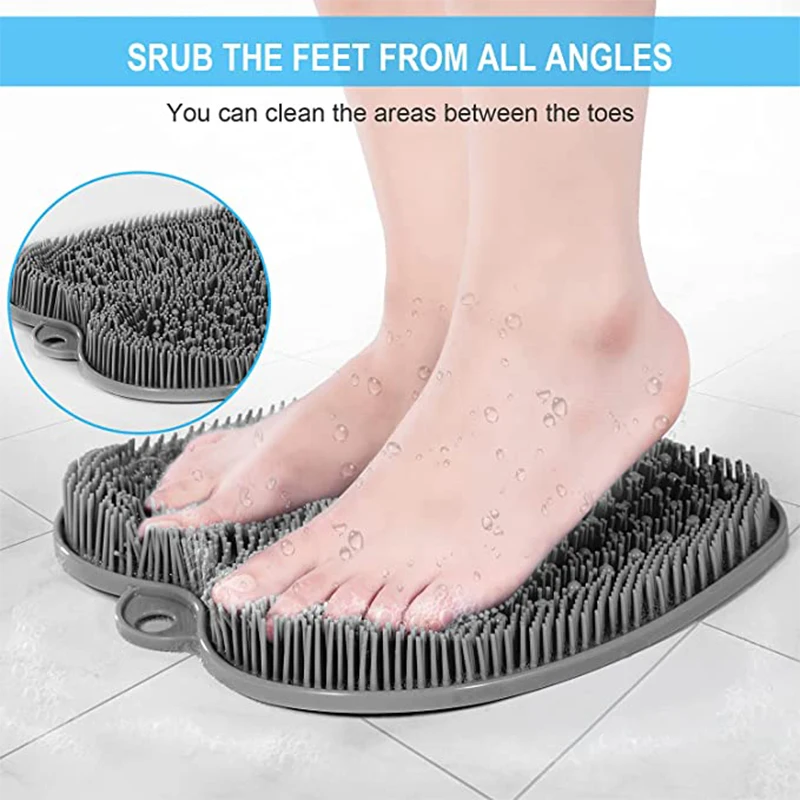Wholesale Silicone Shower Foot Massager Scrubber Mat Bathroom With Non Slip Suction Cups For Feet Exfoliator Callus Remover