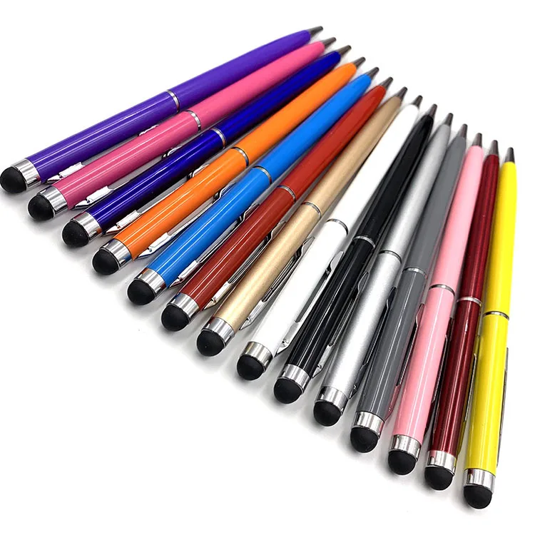 Touch screen  2-in-1promotiona pen capacitor metallic beadable pens multi functional ballpoint metallic promotional pen
