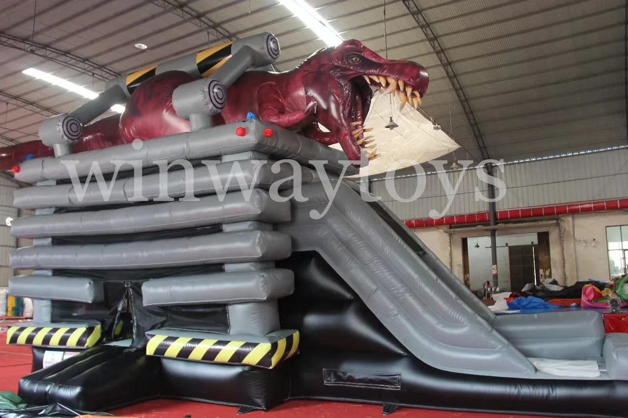 Inflatable Jumping Castle Dinosaur Bounce Combo House T-Rex Bounce and Slide Combo