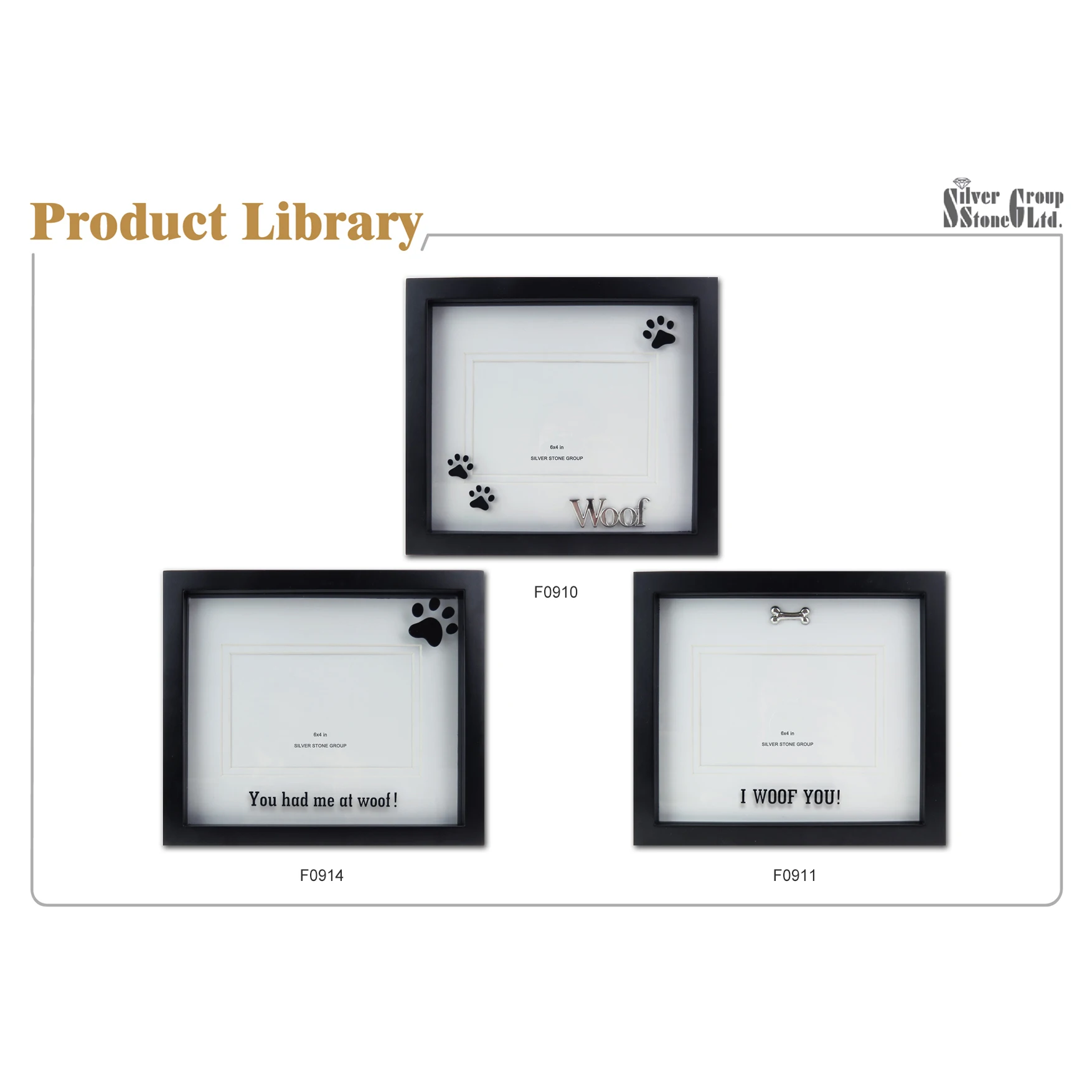 wholesale magnetic Pet memorial frame keepsake Paw Print dog wooden animal Photo Frames  with Imprint Kit