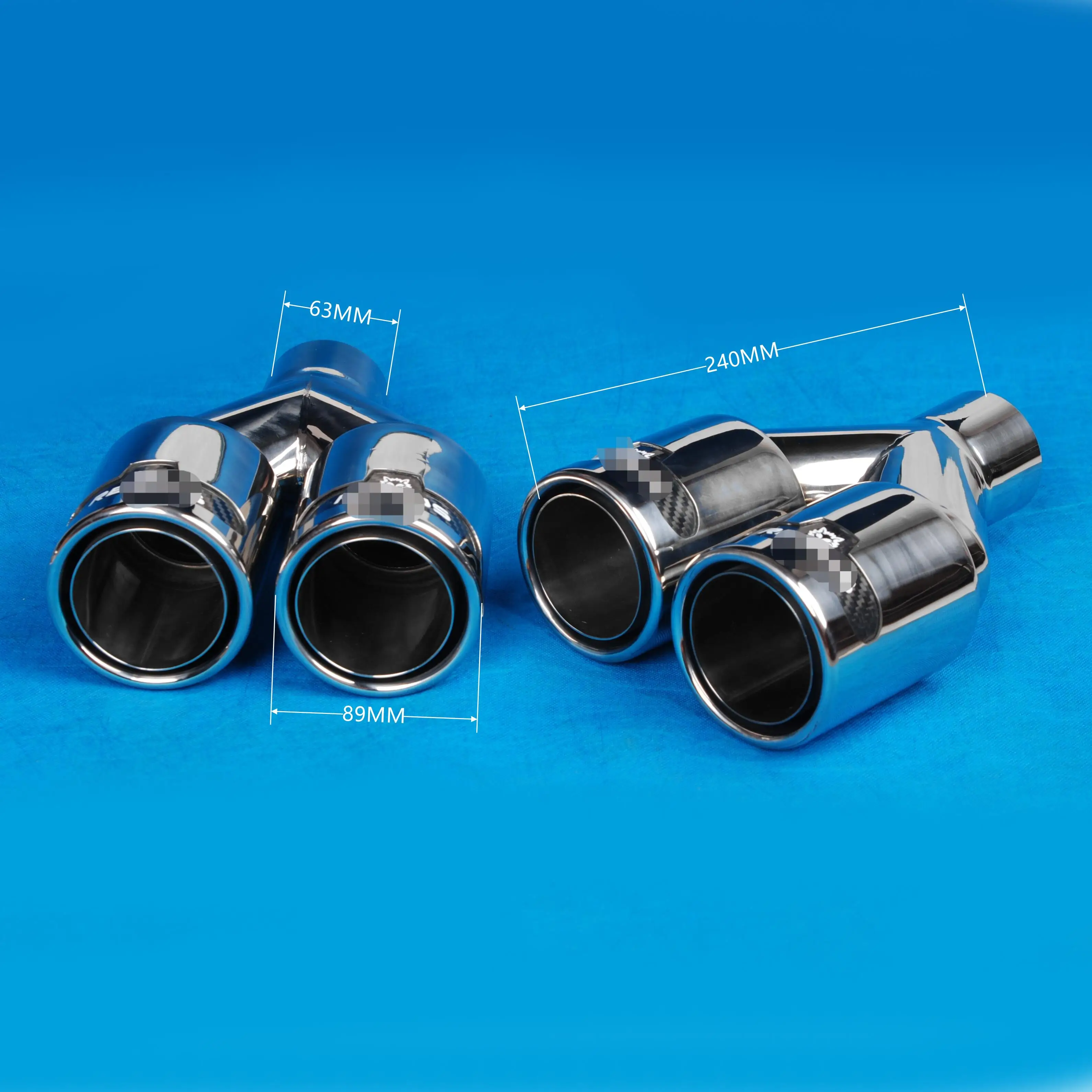 1 пара автомобильных универсальных двойных выхлопных труб кудрявые края Ремус спортивный выхлопной глушитель наконечники для Bmw Audi Golf Mazda