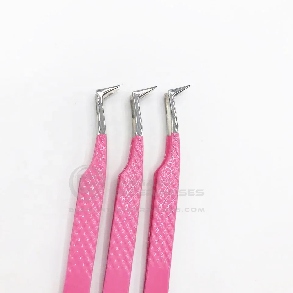 Пинцет для наращивания ресниц русский объем L-образный персонализированный пинцет с частной этикеткой Пинцет лучший для сбора ресниц