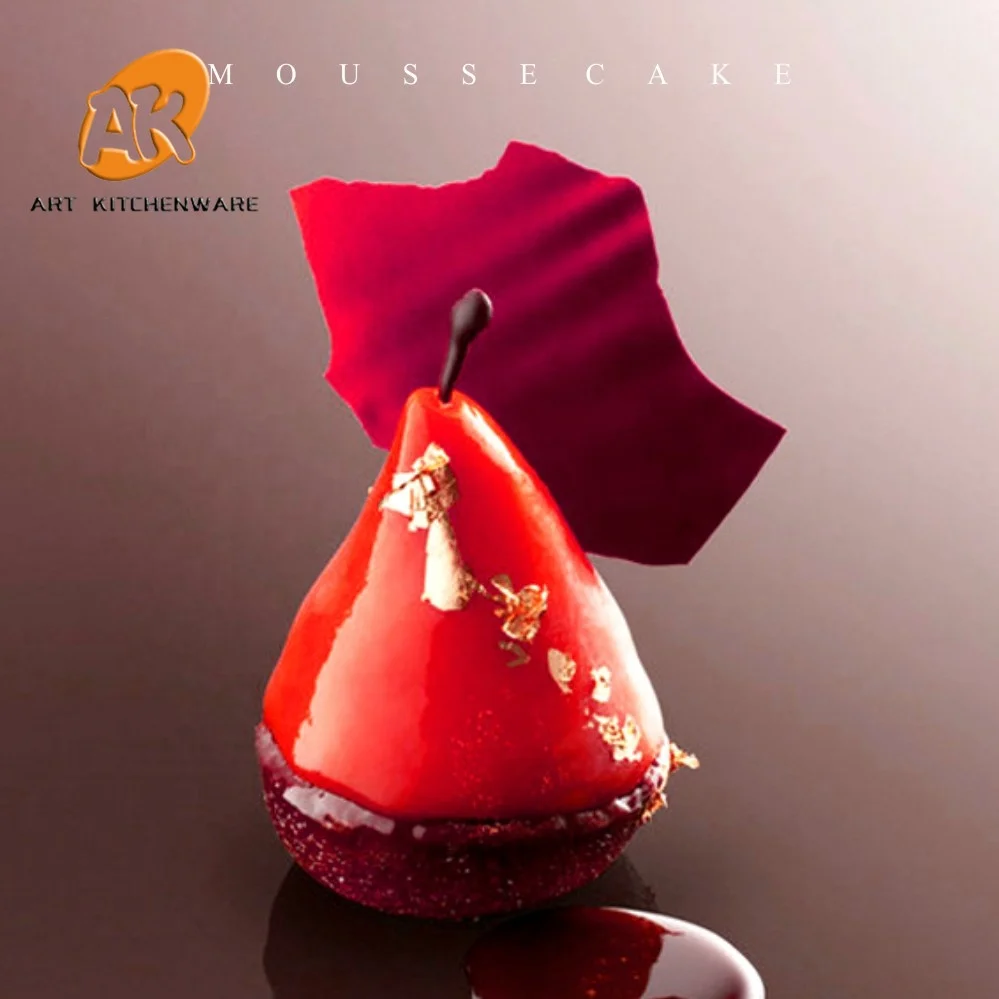 AK 8cavities Pear Silicone Moulds 3D Mousse Cake Molds DIY French Dessert Molds Pastry Baking Tools Cake Art MC-64