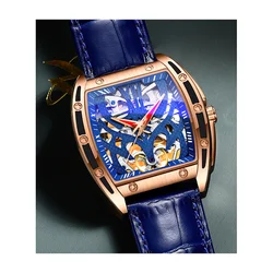 Мужские автоматические механические наручные часы с корпусом из нержавеющей стали