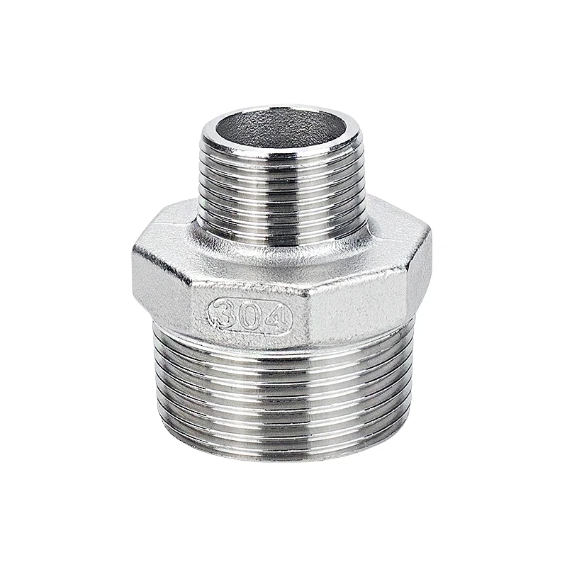 Factory Wholesale Stainless Steel Pipe Fittings SS304 SS316 BSP Hex Reducing Nipple For Pipeline Connection