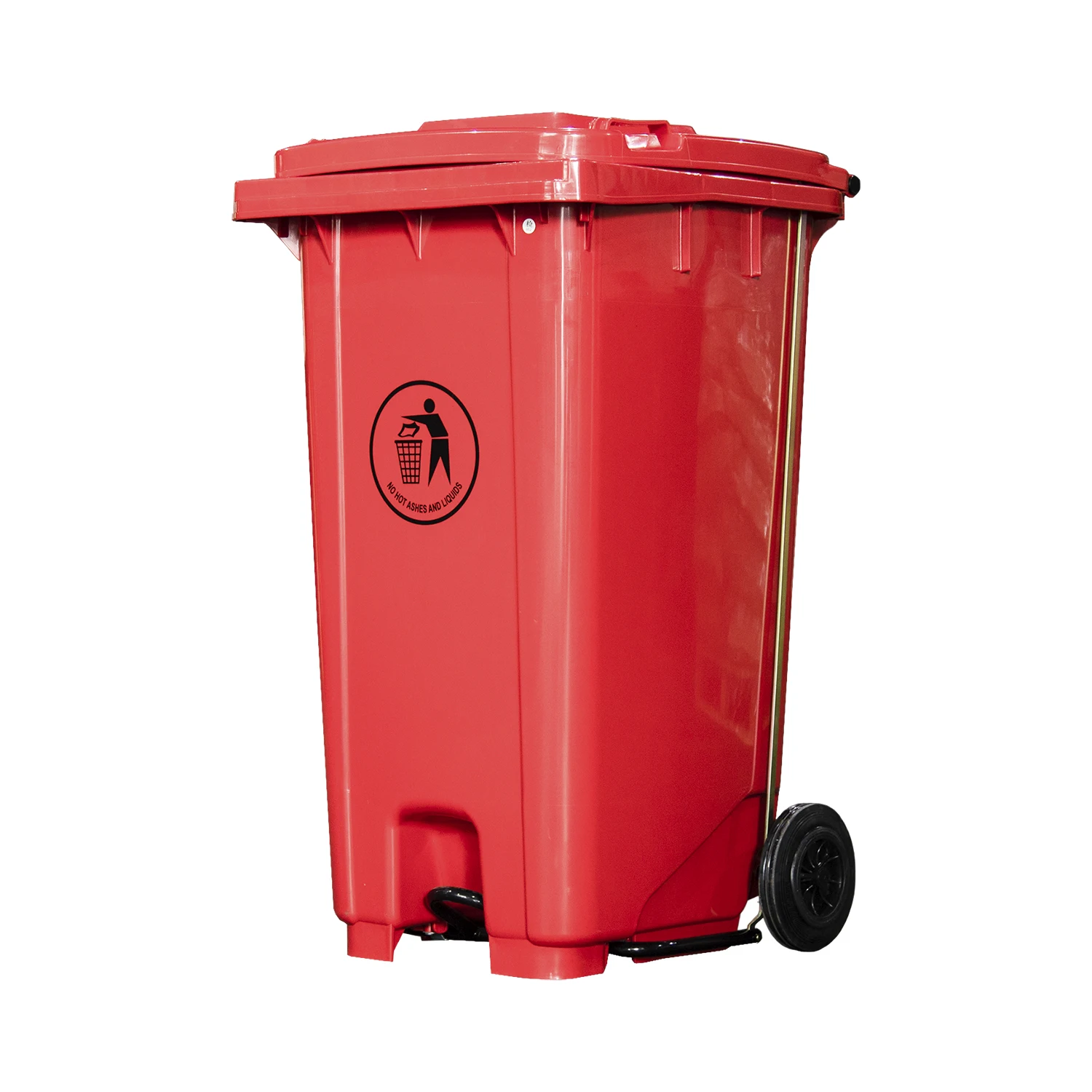 OEM Red blue Recycle Plastic HDPE Outdoor Dustbin Rubbish Trash Wheelies Garbage Waste Bin with Wheels Lid Pedal