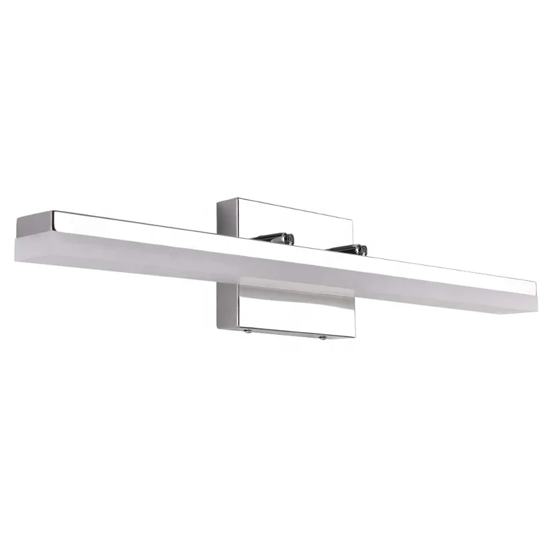 Современная простая светодиодная настенная лампа для прикроватного столика из хромированного акрила 15 Вт 24 дюйма гостиницы