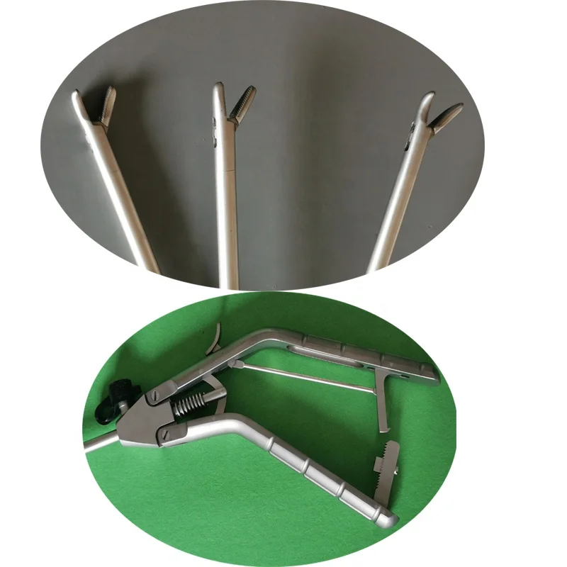 endoscopic Titanium Pistol Handle Needle Holder, 33cm, Curved Right Jaw