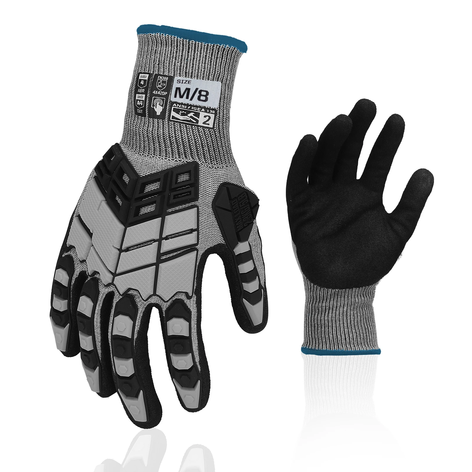 China Supplier TPR Anti-Impact Gloves with Cut-Resistant Knuckles Protective Mechanical Work Gloves