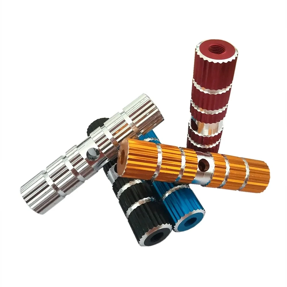 2x For MTB BMX Bike Bicycle Axle Pedal Alloy Foot Stunt Peg Footrest-Lever Cylinder Grip Anti-Slip Front Rear Axle Foot Pick