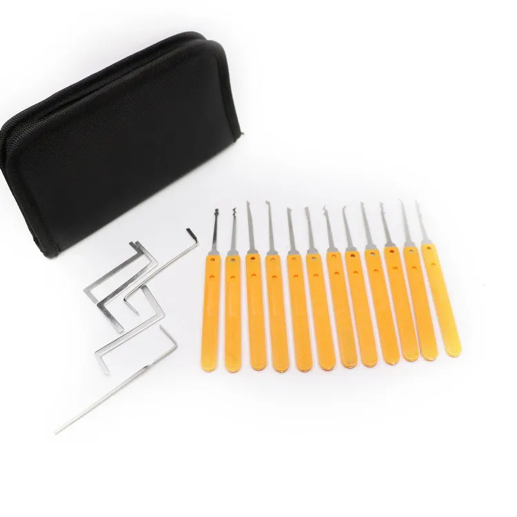 
Premium Practice 7 pin tubular Lock Picking Tools with 2 Transparent padlock 17 pcs lock pick set 