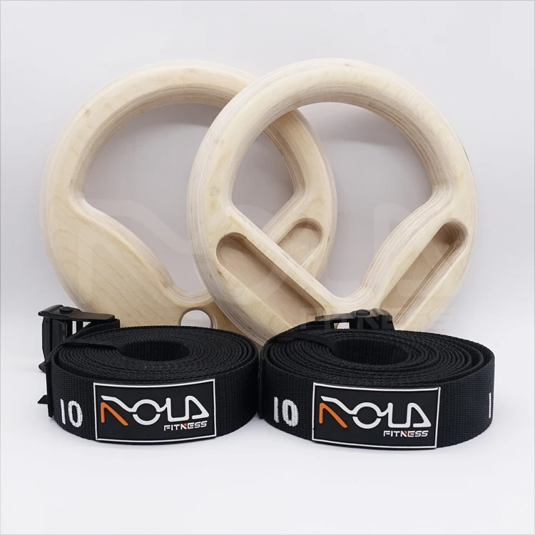 ROLA Gymnastic Rings Fingerboard Climbing Wood Calisthenics Gym Rings