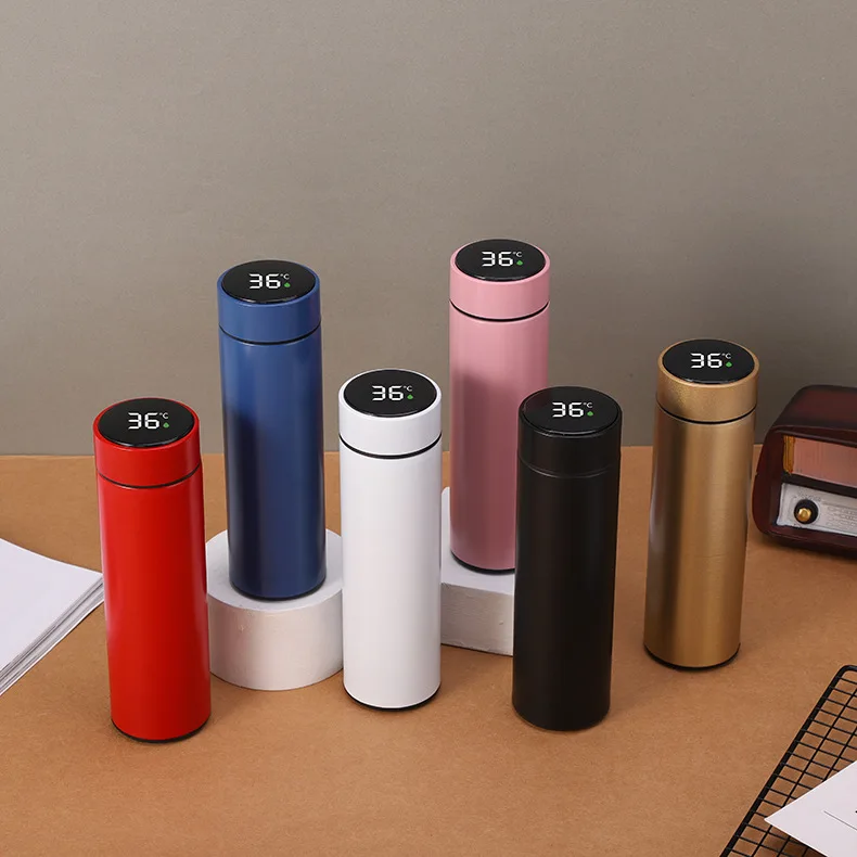 Smart Water Bottle 500ml, Digital Temperature Display Tea Infuser Stainless Steel Vacuum Insulation Keep water hot and cold