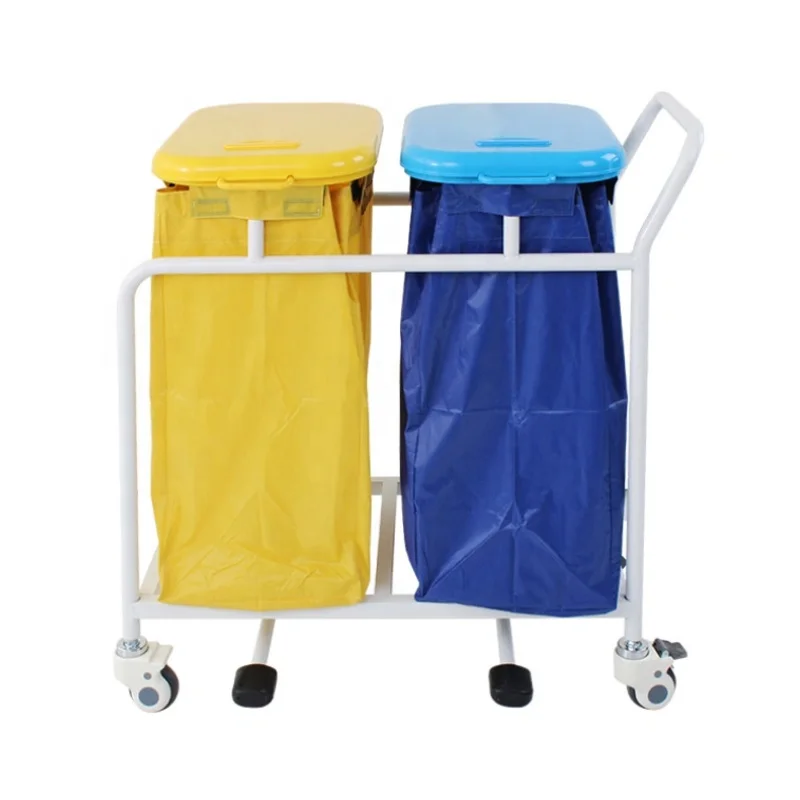 Suspending Bag for Hospital Dirty Clothes Medical Trolley Silence Wheels Linen Trolley