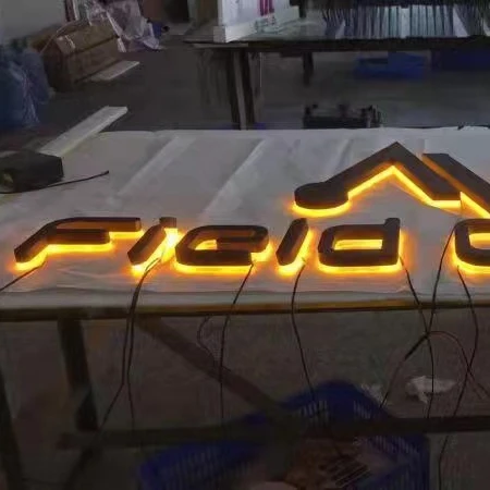 Newest 3d stainless steel letter sign shop name board outdoor company logo design lighted