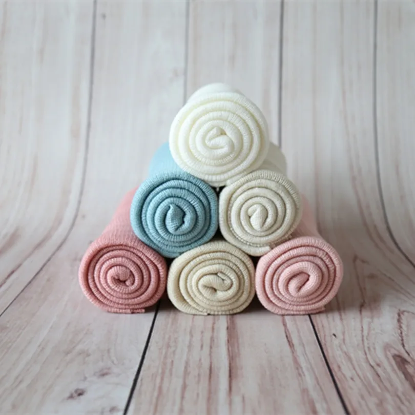Newborn stretch knit Jersey Fabric Layer Wrap Baby Swaddle blanket Cocoon Photography Props