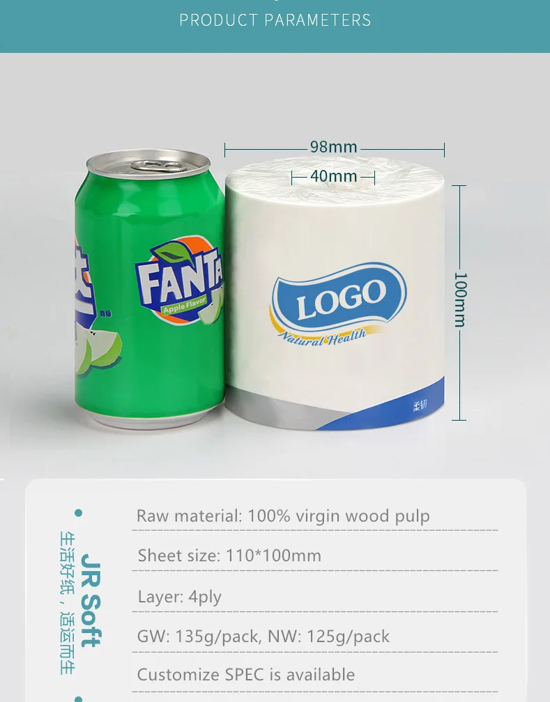 Embossed virgin bamboo pulp Tissue Paper/Cheap Toilet paper/Custom Soft Toilet Tissue roll manufacturer recycled