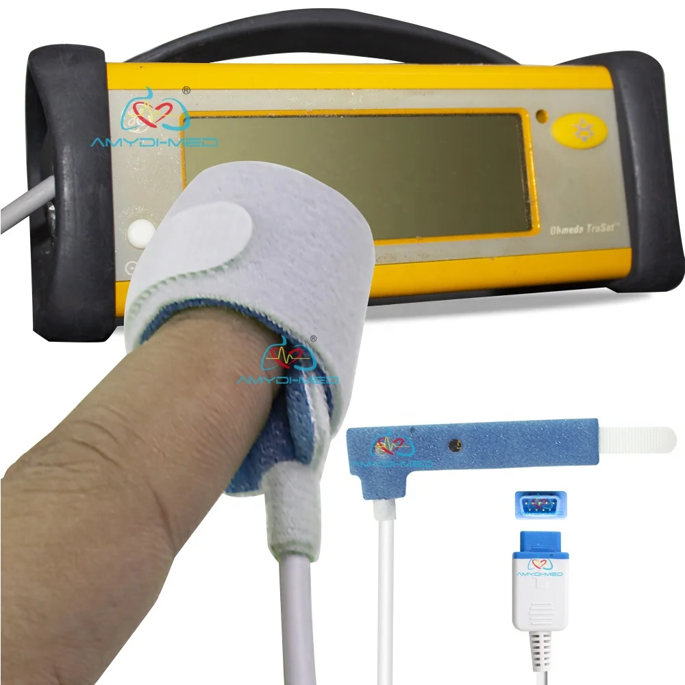 For GE-TruSingnal Disposable SpO2 Sensor 0.9m White Cable Ohmeda Small DB9-9P Adult Neonate Sponge Spo2 Probe