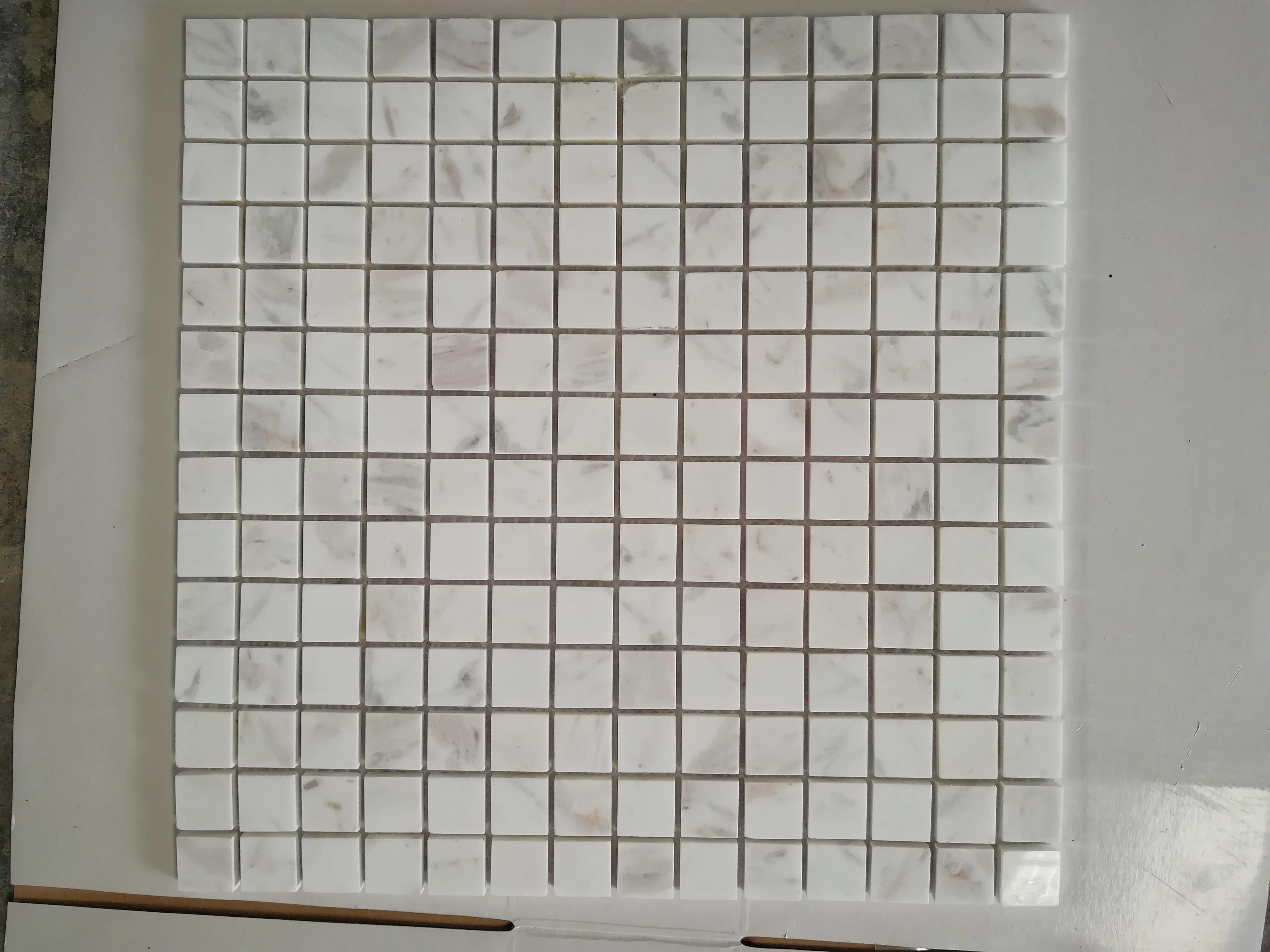factory price white marble brick shape mosaic tile for wall and floor