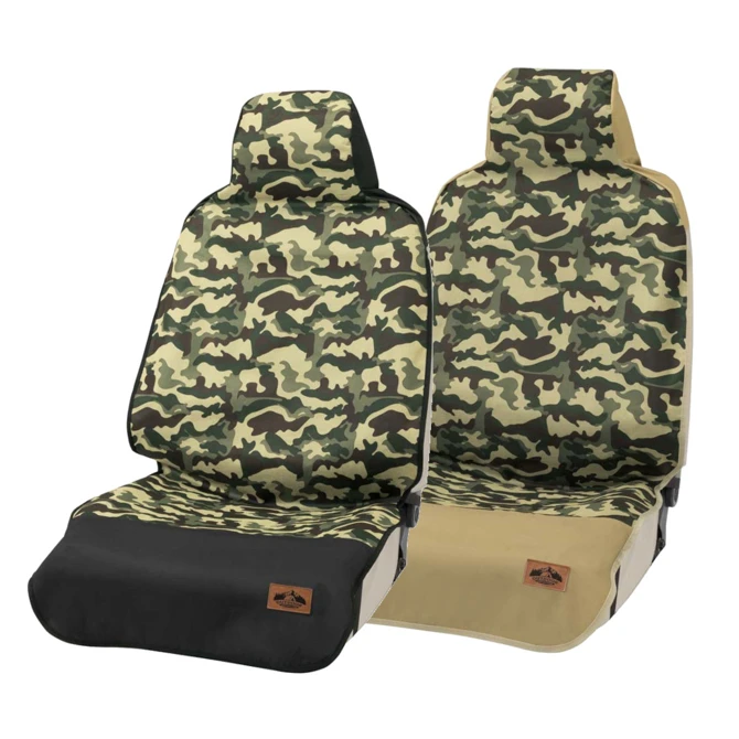 Japanese black and beige camouflage pattern universal front waterproof car seat cover