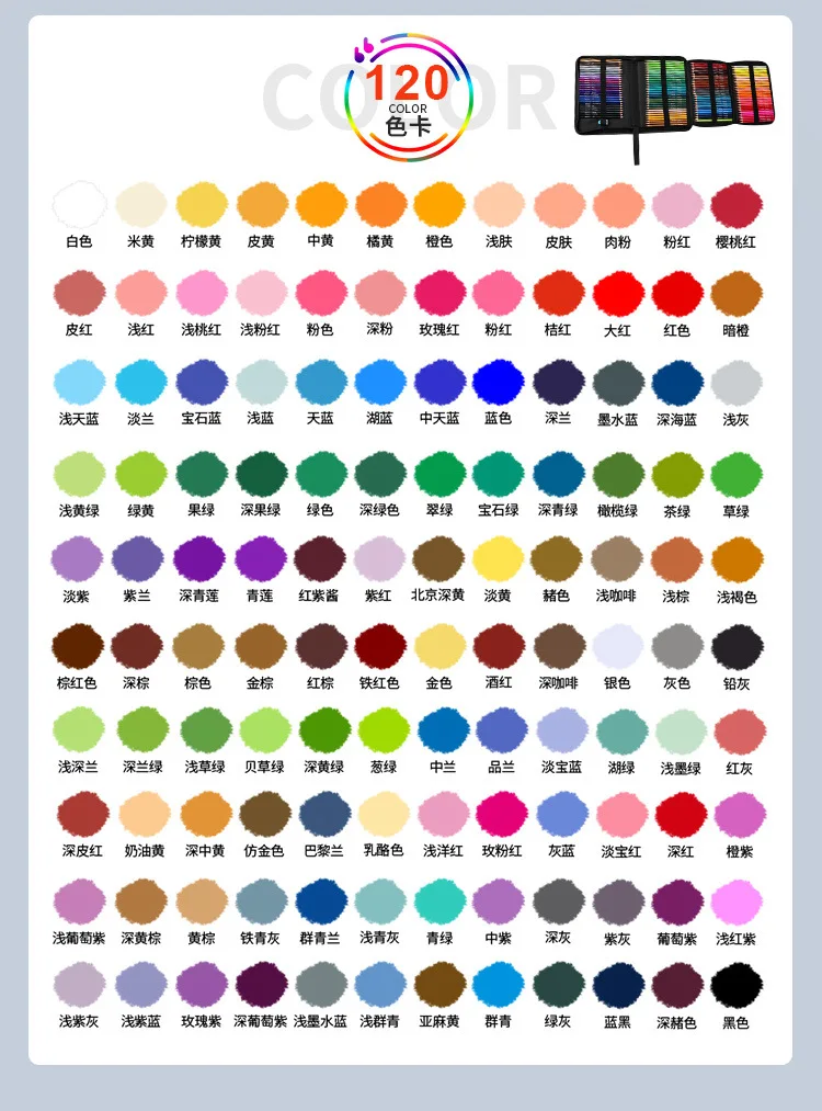 Professional Oil Based 72 Colored Pencils for Adult 120 Art Colored Pencils for Coloring Books Drawing Arts