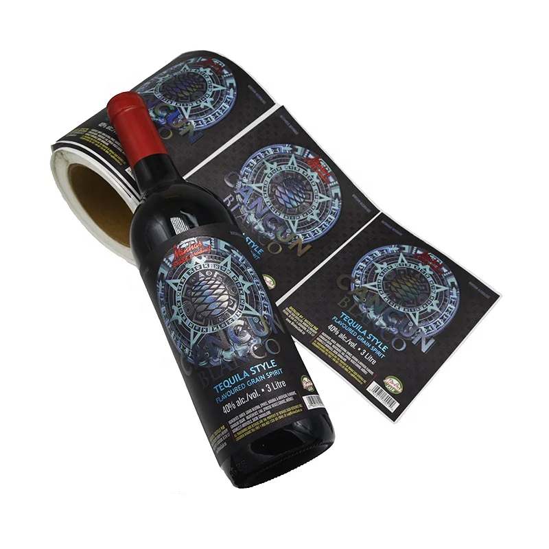 OEM Private Power Whisky Bottle White Label,blue Gold Foil Label Whisky