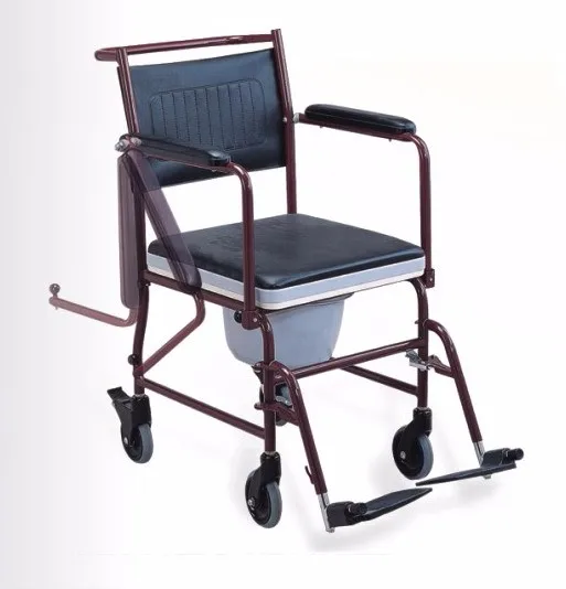 Hot Sale Commode Toilet Chair with Wheel for Elderly Rehabilitation Therapy Supplies Better Medical Steel Frame CE ISO 1PC/CTN